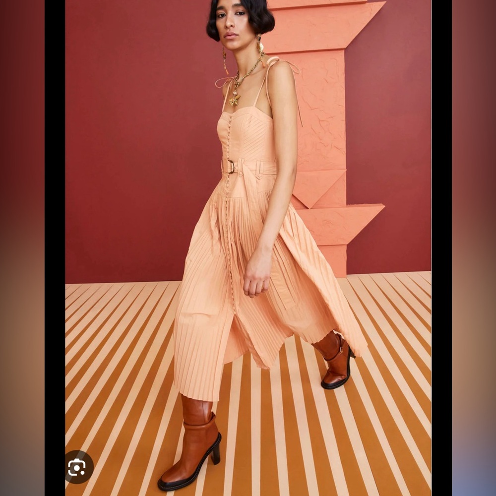 Ulla Johnson Peach Midi Dress